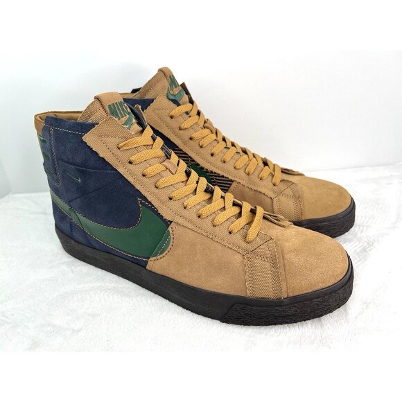Nike SB Zoom Blazer Mid Premium Patchwork Sneaker Brown Obsidian Mens 10 New main image 4